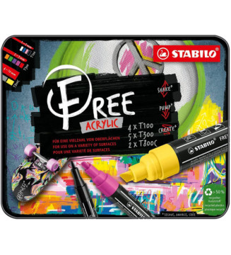 Boîte métal Kit de création de 11 marqueurs  FREE acrylic pointes mixtes