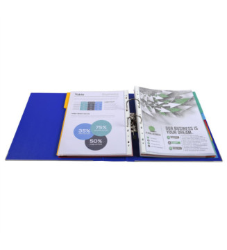 Classeur à levier Prem'Touch en polypropylène - Dos 80mm - A4 maxi - Bleu foncé