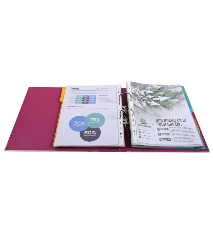 Classeur à levier Prem'Touch polypropylène - Dos 80mm - A4 maxi - Fuchsia