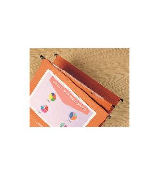 Boîte de 25 Dossiers suspendus Vertical Tiroir Kori fond 30 mm Orange