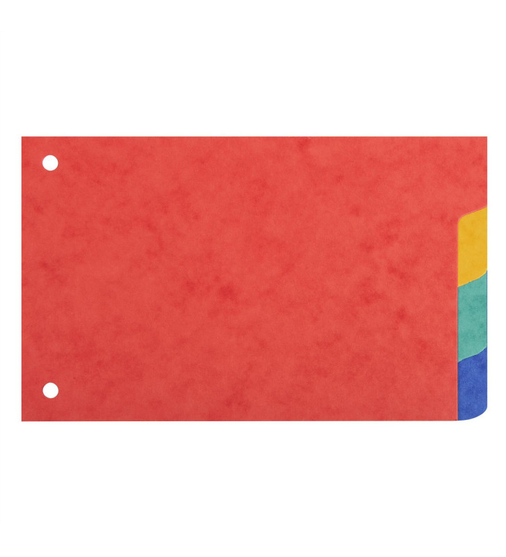 Intercalaires pour fiches bristol carte lustrée 225g 4 positions - 100x150mm - Couleurs assorties