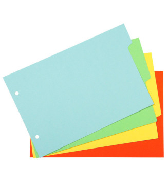 Intercalaires pour fiches bristol carte lustrée 225g 4 positions - A5 148x210mm