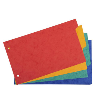 Intercalaires pour fiches bristol en carte lustrée 225g/m2 4 positions - 125x200mm