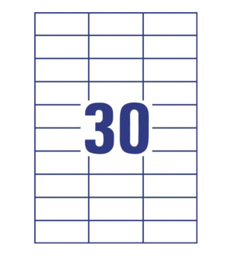 Boite de 3000 Etiquettes universelles 70 x 29,7 mm sur 100F A4 Blanc