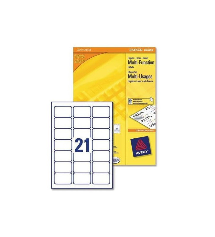 Boite de 2100 étiquettes Multi-Usages 70 x 42,3 mm blanc