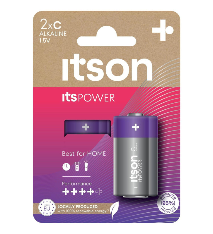 Pack de 2 Piles Alcalines LR14/C 1,5V ItsPOWER
