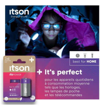 Pack de 2 Piles Alcalines LR14/C 1,5V ItsPOWER