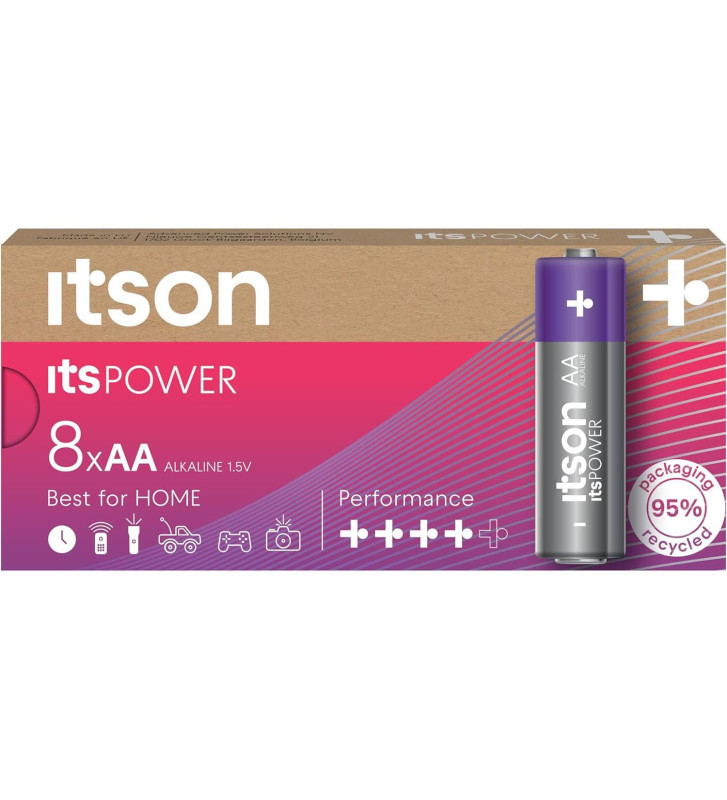 Pack de 8 Piles Alcalines LR6/AA 1,5V ItsPOWER