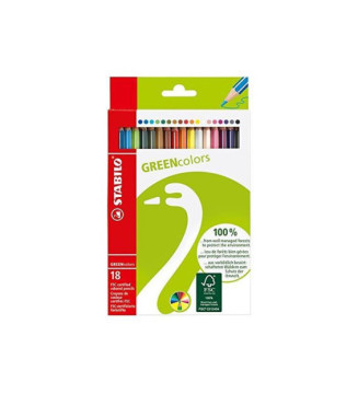 Étui 18 crayons de couleur GREENcolors Recyclés Assortis