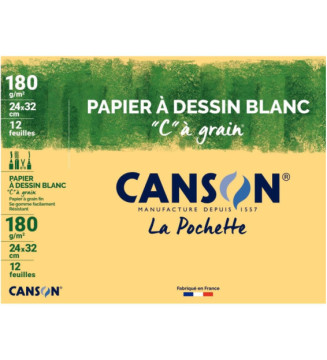 Pochette de 12 feuilles Papiers à dessin C à grain 320 x 240 mm 180 g