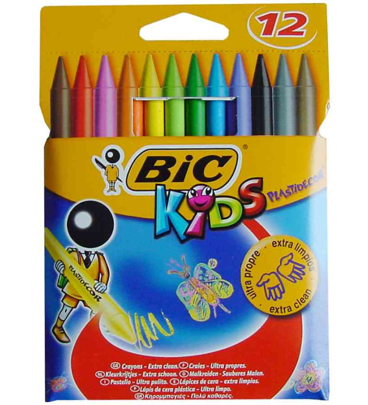 Etui de 12 Craies de coloriage KIDS PLASTIDECOR 12 Couleurs
