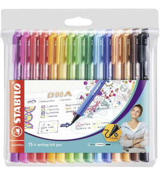 Pochette x 15 stylos-feutres STABILO pointMax Pointe moyenne assortis