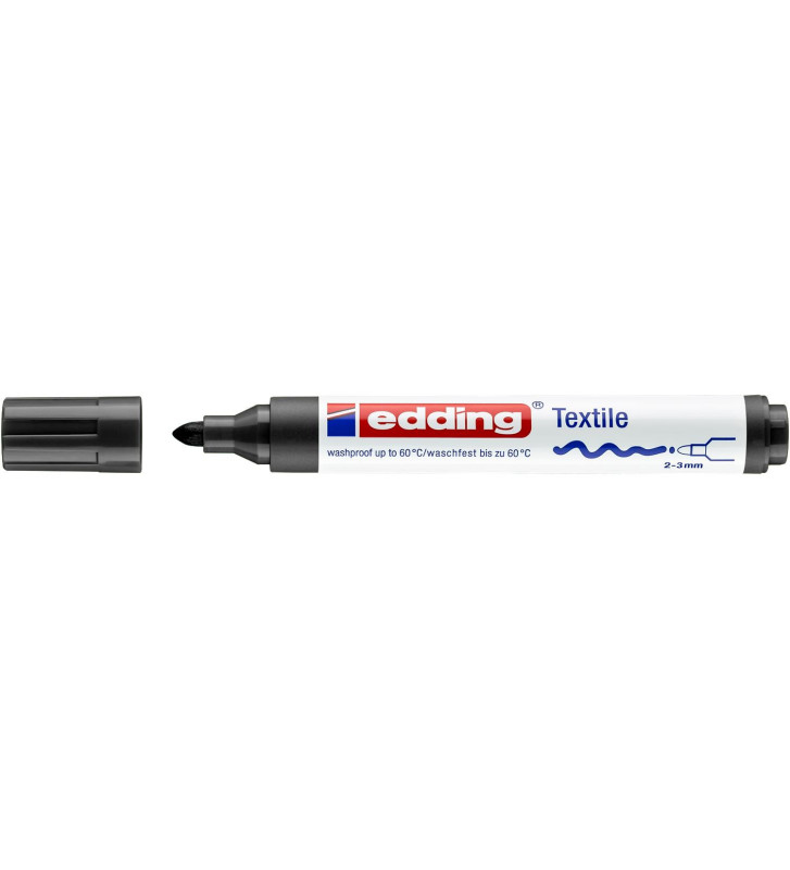 Marqueur pour Textiles 4500  Pointe Ronde Noir 2-3 mm