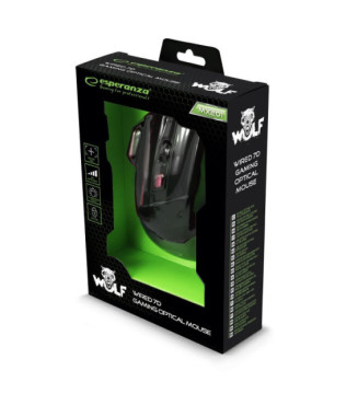 Souris gaming Wolf MX201 Optique 2400 DPI 7 boutons noir
