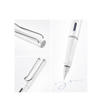 Stylo plume SAFARI blanc brillant plume M
