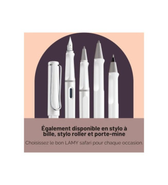Stylo plume SAFARI blanc brillant plume M