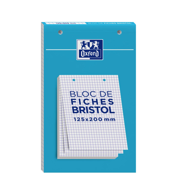 Bloc de 30 fiches bristol 125X200 perforées Q5/5 blanc