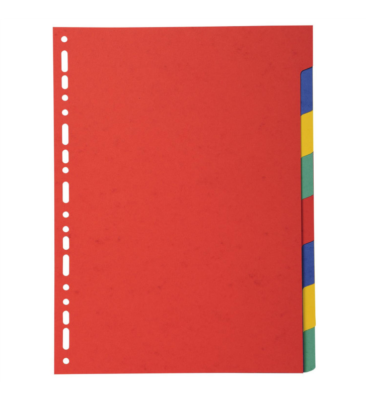Intercalaires carte marbrée 220g/m2 8 onglets neutres - A4 - couleurs assorties