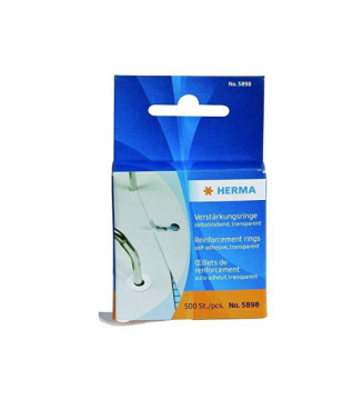 Boîte de 500 Oeillets de renforcement plastique Transparent adhésif