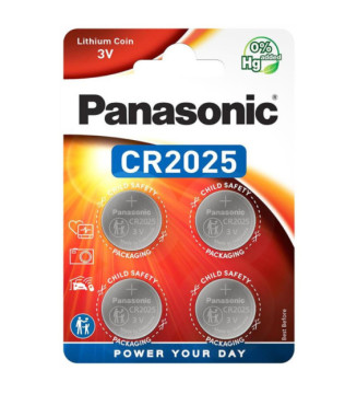 Blister de 4 piles Bouton Lithium CR2025 3V