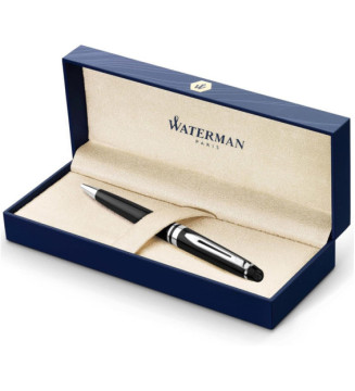 Stylo à bille Expert Twist Pointe Moyenne Laqué Noir Attribut Chrome