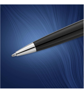 Stylo à bille Expert Twist Pointe Moyenne Laqué Noir Attribut Chrome