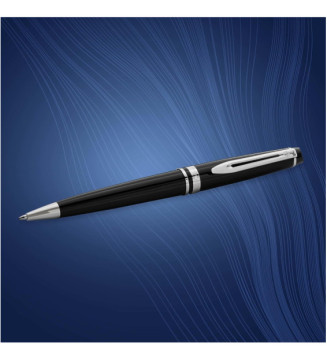 Stylo à bille Expert Twist Pointe Moyenne Laqué Noir Attribut Chrome