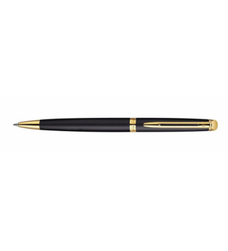 Stylo Bille Hémisphère Pte Moyenne Corps Noir Mat Attribut Doré