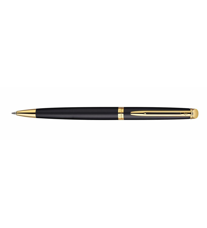 Stylo Bille Hémisphère Pte Moyenne Corps Noir Mat Attribut Doré