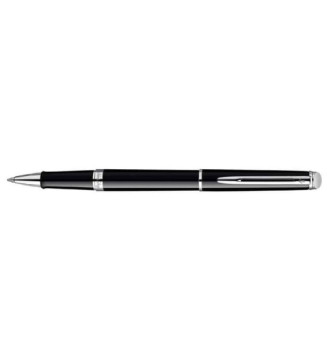 Stylo roller Hémisphère Pointe Fine Attributs Chromés Laque Noir