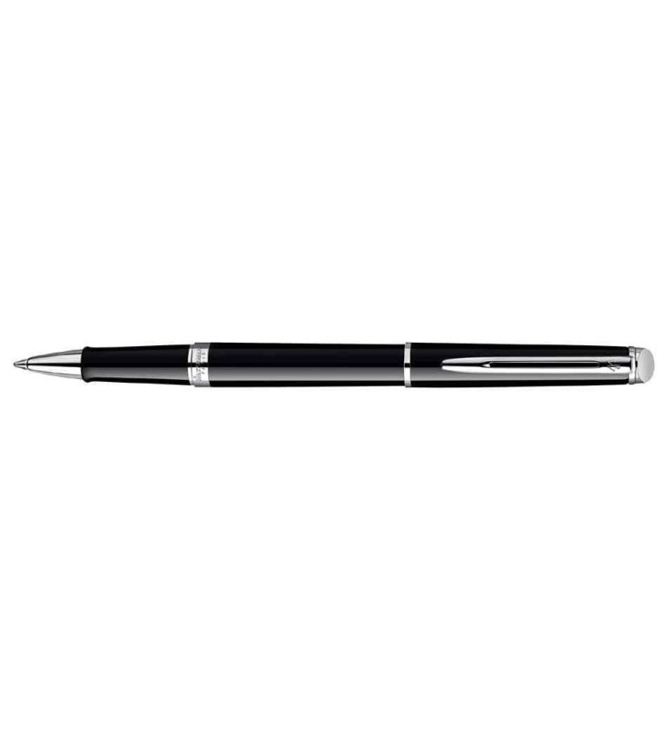 Stylo roller Hémisphère Pointe Fine Attributs Chromés Laque Noir