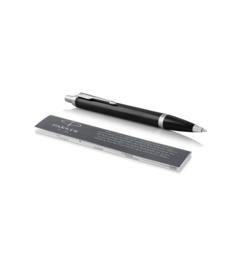 Stylo Bille IM Pte Moyenne Corps Laqué Noir Attributs Chrome Encre Bleue