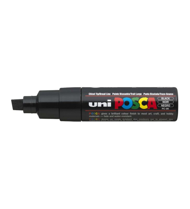 Marqueur pointe large biseautée pc8k 8mm noir