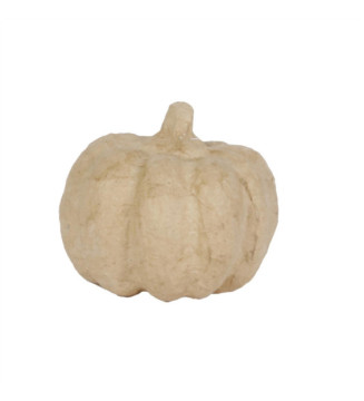 Support Kraft Papier Mâché à Décorer Citrouille 8cm