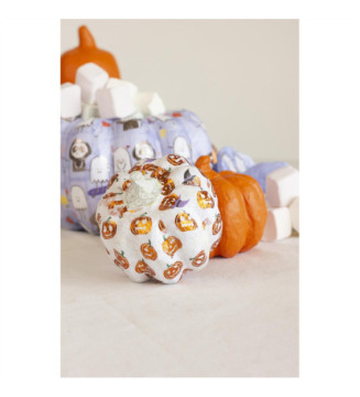 Support Kraft Papier Mâché à Décorer Citrouille 8cm