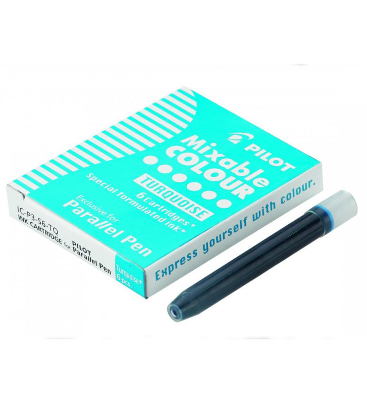 Boite de 6 cartouches d'encre pour stylo Parallel Pen Turquoise