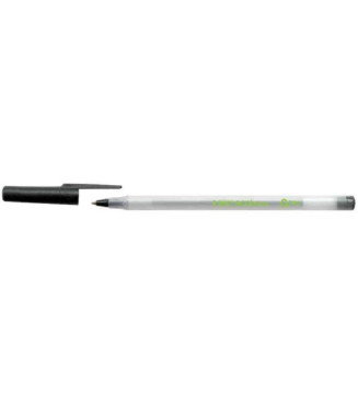 Stylo à bille ECOlutions Round Stic Corps Transparent Glacé Noir