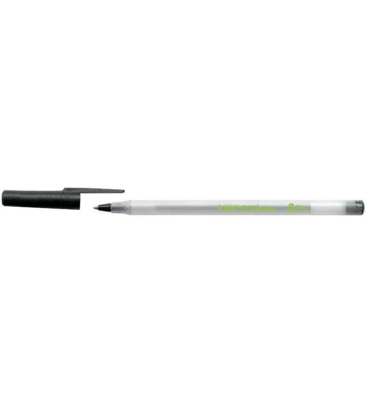 Stylo à bille ECOlutions Round Stic Corps Transparent Glacé Noir