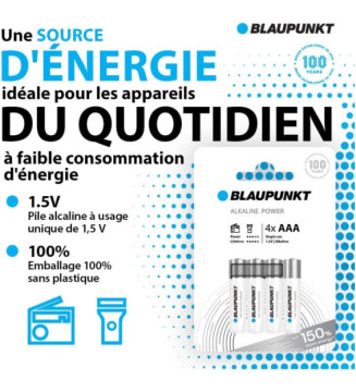 Pack 4 Piles AAA/LR03 Alcalines 1,5V
