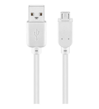 Câble USB 2.0 Hi-Speed Type A Mâle - Micro USB B Mâle 60 cm Blanc