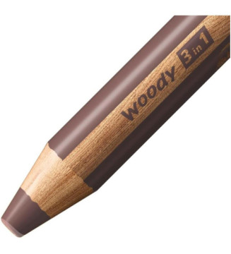 Crayon WOODY 3 en 1 Extra large Terre de Sienne brûlée