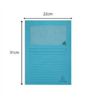 Paquet de 100 chemises à fenetre Forever - 22x31cm - Bleu clair