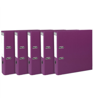 Lot de 5 classeurs à levier Prem'Touch- dos 80mm - A4 - Fuchsia