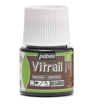 Flacon 45ml peinture VITRAIL transparent BRUN