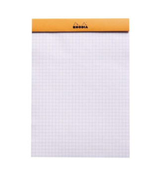 Bloc de direction orange 80 feuilles format A5 réglure 5x5