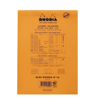 Bloc de direction orange 80 feuilles format A5 réglure 5x5