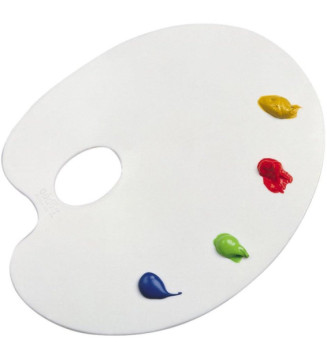 Palette ovale plastique - Support pour peinture