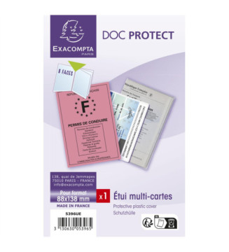 Etui de protection multi-cartes 4 volets PVC lisse 20/100e - Cristal
