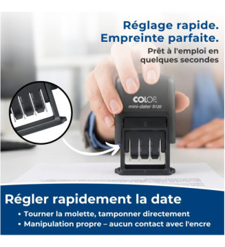 Mini dateur S120 mois en lettres, Hauteur de caractère 4mm