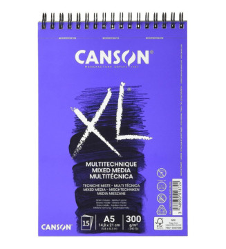 Bloc croquis XL MIX MEDIA A5 300g Grain moyen 15 feuilles